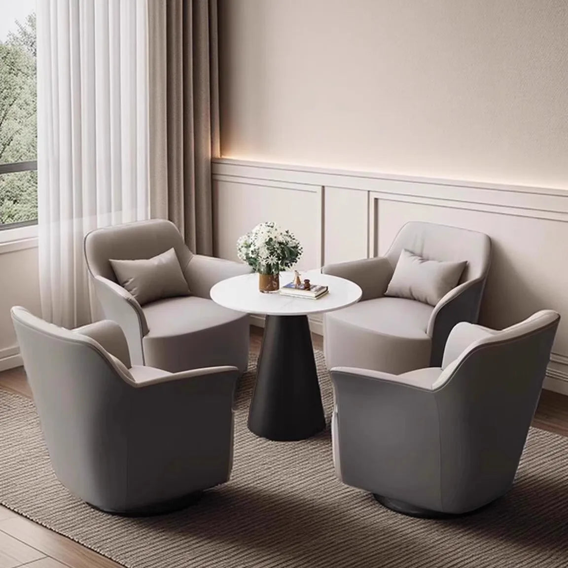 Italian style, light luxury, sofa chair, business, reception, rotating