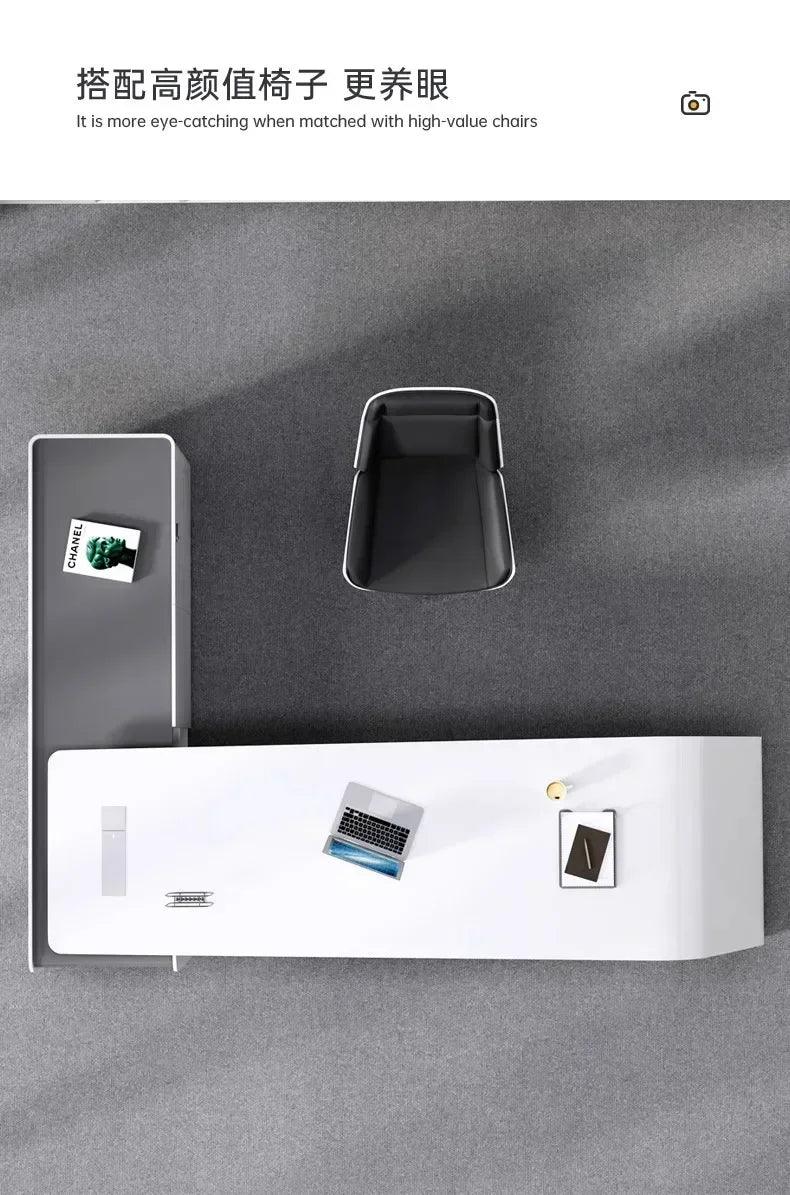 Luxury Long Office Desk Modern Design Storage Multifunctional Office Desk Display Minimalist Mesas Escritorio Trendy Furniture