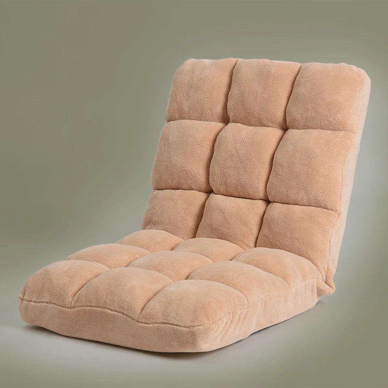Foldable Floor Sofa Chair, Lazy Bag Bed for Living Room, Portable Lounger with Removable Cover, Easy Storage Ottoman for Bedroom