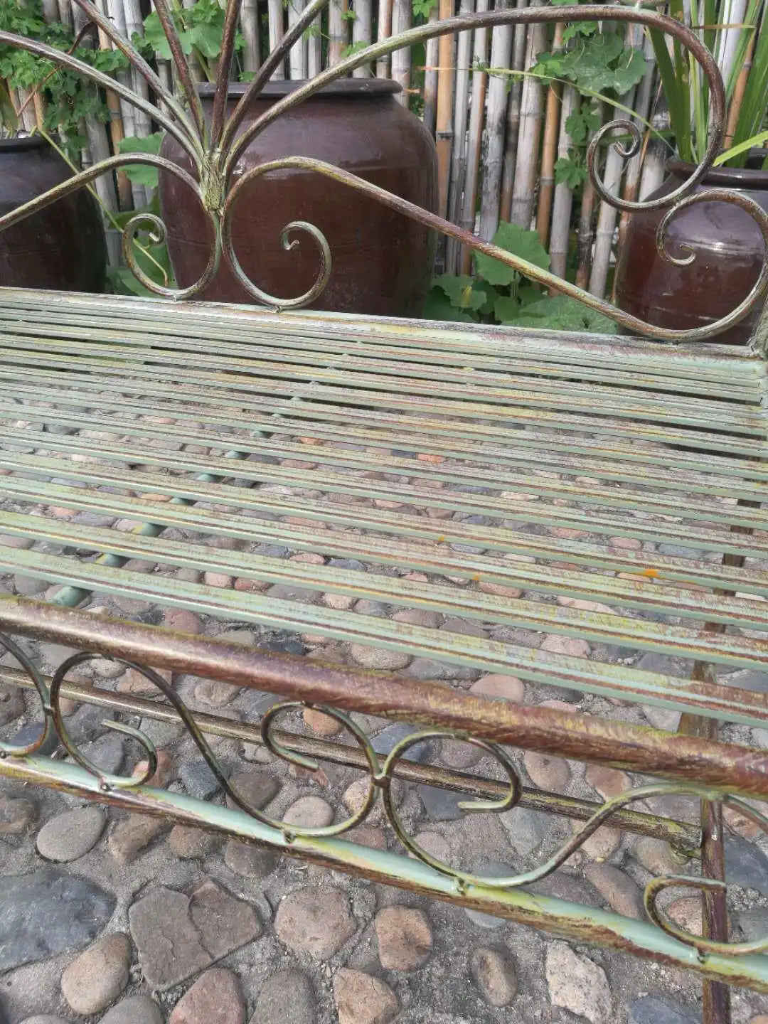 Foreign trade tail order clearance picking up leaks European backrest double chair outdoor courtyard leisure balcony bench park