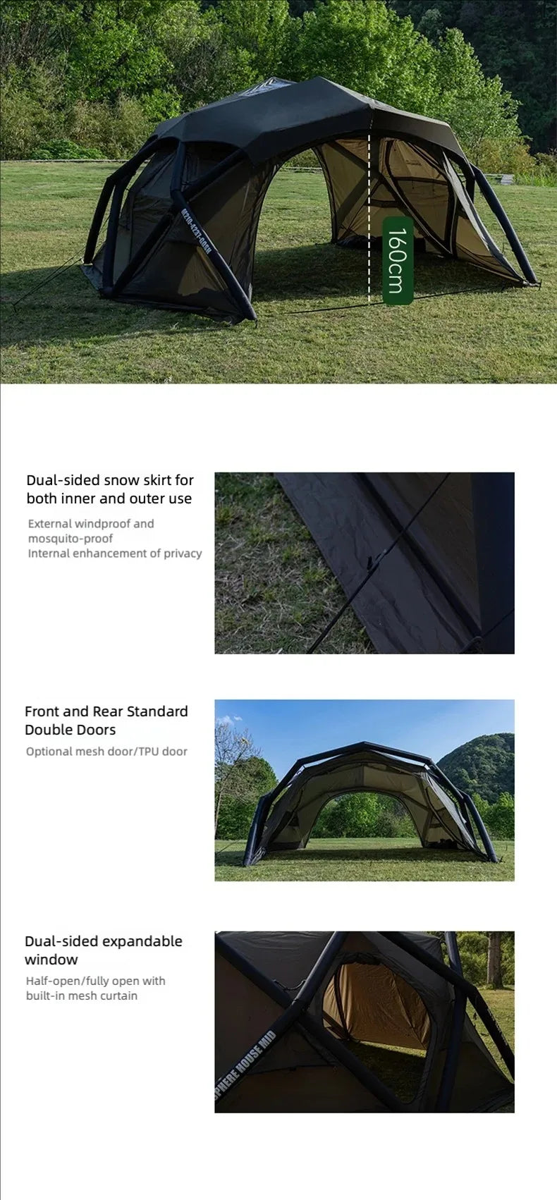 Goout SpringHill Fuxi Inflatable Ball Tent for Outdoor Camping, One-Piece Portable Wild Camping Overnight Rainproof