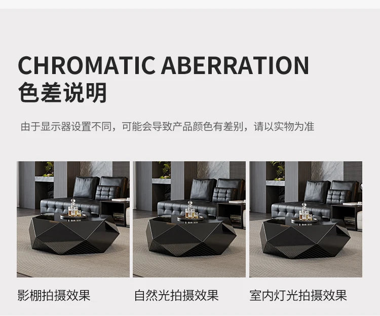 VV Italian minimalist gold diamond coffee table designer high-end small apartment hotel KTV special-shaped light luxury living r