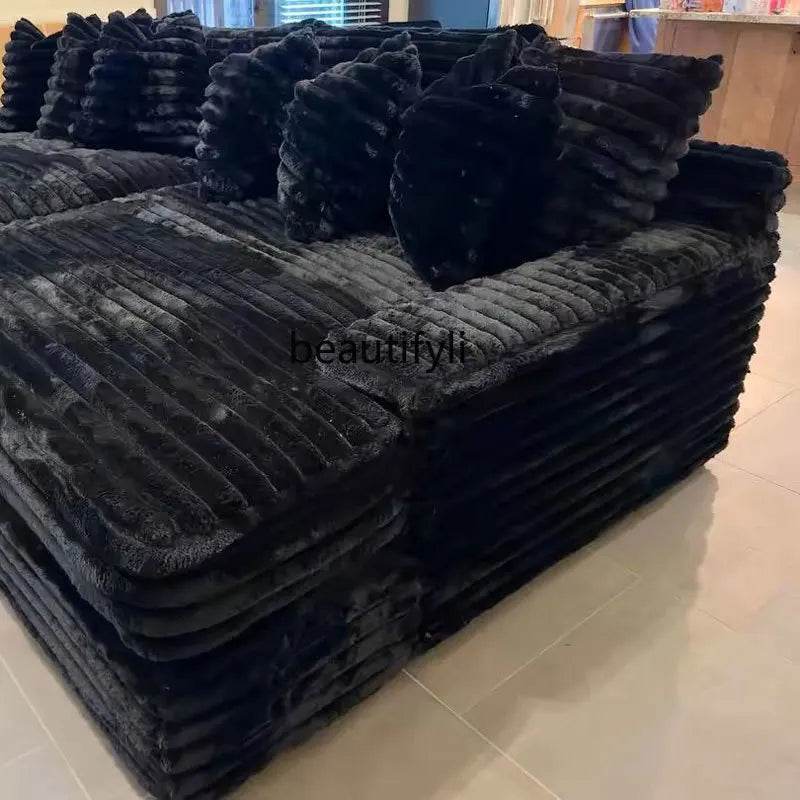 Modern Minimalist Vacuum Compression Sofa High-Quality Corduroy Home Film and Television Floor Leisure Sofa Chair