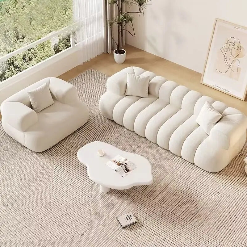 Luxury Modular Combination Sofa Set Home Hotel Fabric Reclining Cooling Sponge Filled Living Room Apartment