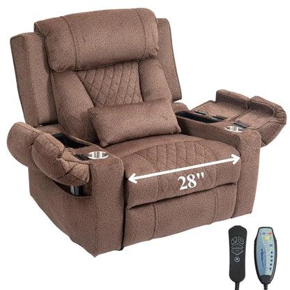 Dual Motor Power Lift Recliner for Elderly Adults with Heat Massage Lay Flat Feature Wireless Remote Cup Holder Customizable