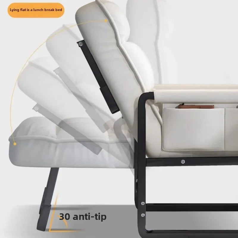 Reclining chair office lunch break folding chair computer chair can sit and lie down dual-purpose lazy sofa chair with backrest