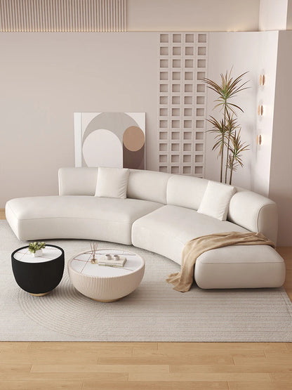 Simple cream style semicircular curved sofa Nordic modern small apartment living room
