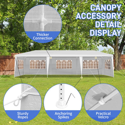 10x30 FT Canopy Outdoor Wedding Party Tent Gazebo Pavilion With 5 Walls White