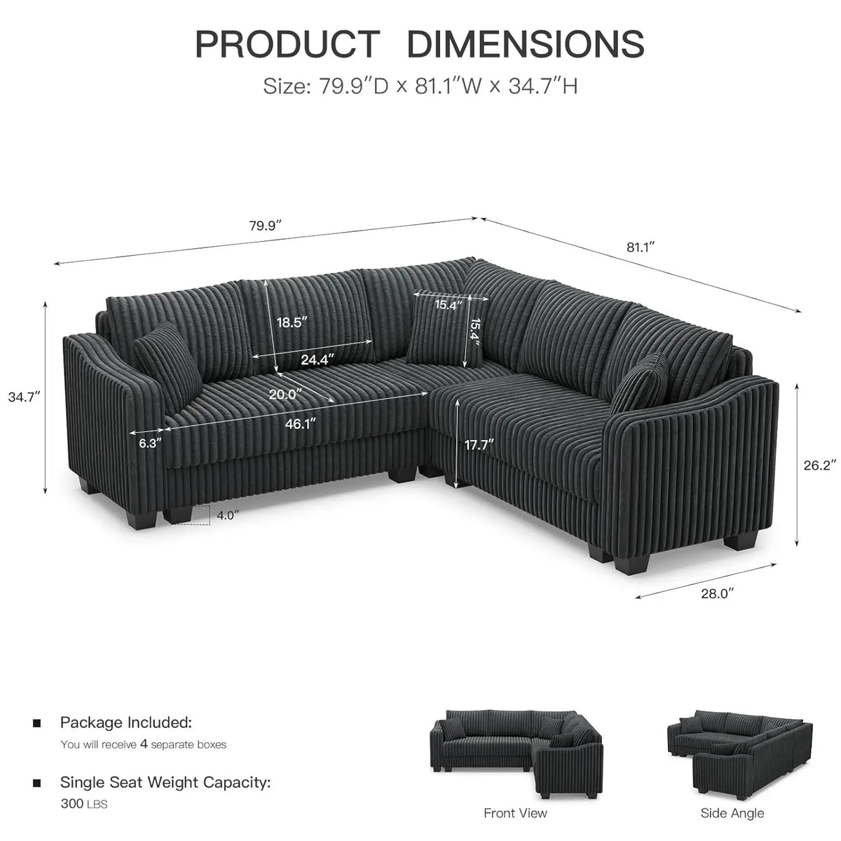 Convertible Sectional Couch with Chaise Corner Sectional Sofa L Shaped Couch Reversible Corner Upholstered Couches, Customized