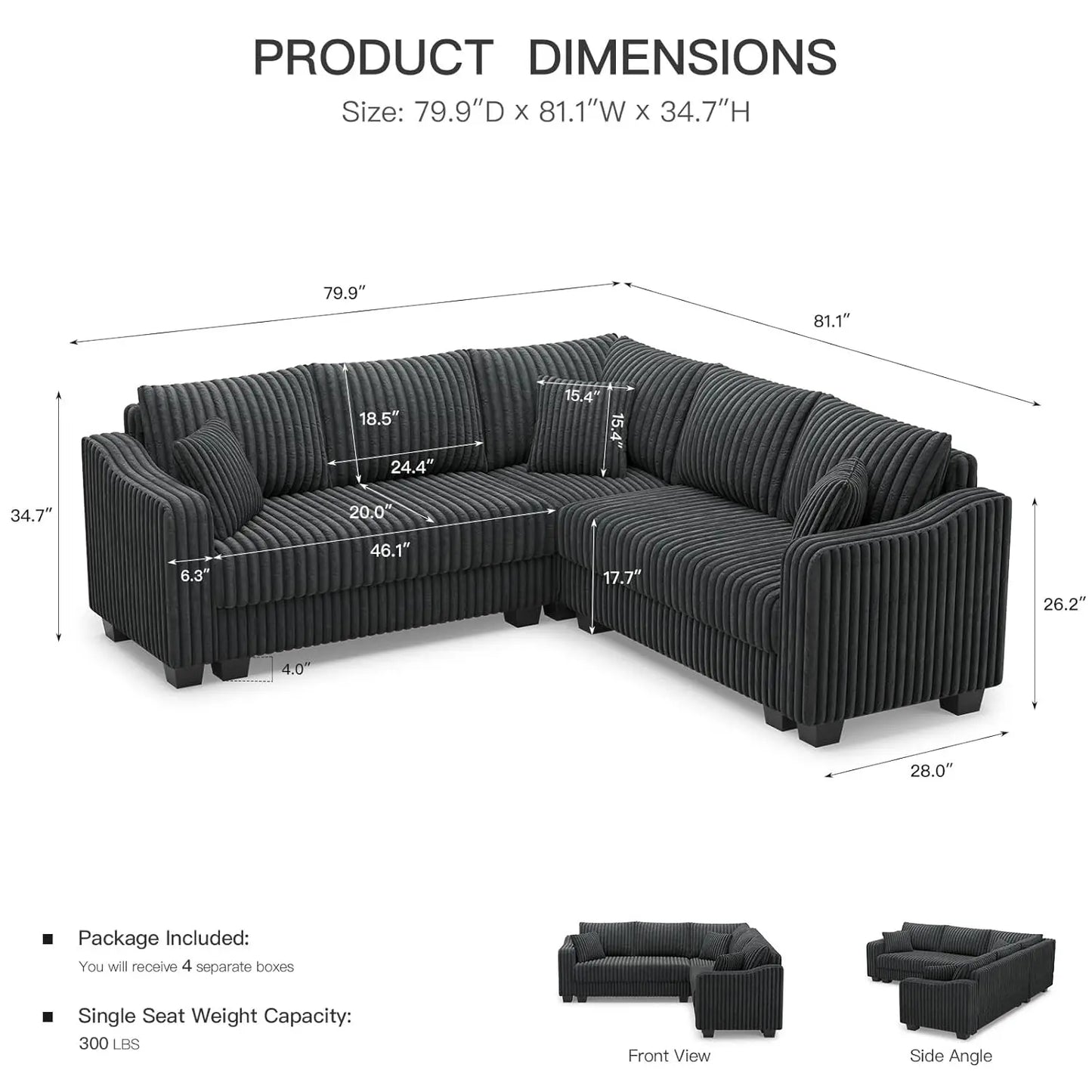Convertible Sectional Couch with Chaise Corner Sectional Sofa L Shaped Couch Reversible Corner Upholstered Couches, Customized