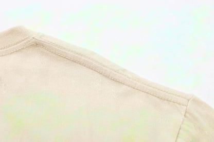 100% pure cotton men's classic black letter print fashionable casual loose sport round neck short sleeve T-shirt top