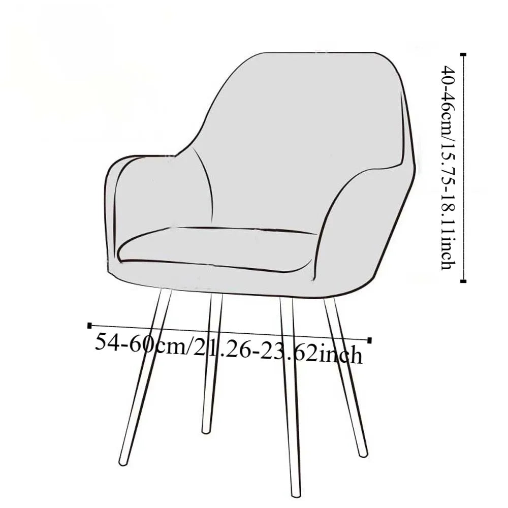 Simple Elastic Curved Chair Cover Plaid All-wrap Solid Color Seat Protection Dust Proof Flannel Wear for Chairs Family Dinner