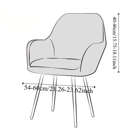 Simple Elastic Curved Chair Cover Plaid All-wrap Solid Color Seat Protection Dust Proof Flannel Wear for Chairs Family Dinner