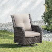 Luxury Wicker Patio Chairs Outdoor Swivel Rocking Chair with Thickened Cushions Designed for Porch and Deck Use Durable Rattan