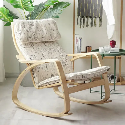 Simple and modern Nordic Boang rocking chair easy chair solid wood recliner lazy pregnant woman chair balcony lounge