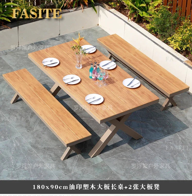 Courtyard table and chair outdoor balcony waterproof and sunscreen garden outdoor leisure table and chair combination