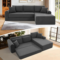 Modular Sectional Couch in a Box 103" L Shaped Boneless Cloud Couch with Deep Seat, Convertible Sofa Bed for Living Room Bedroom