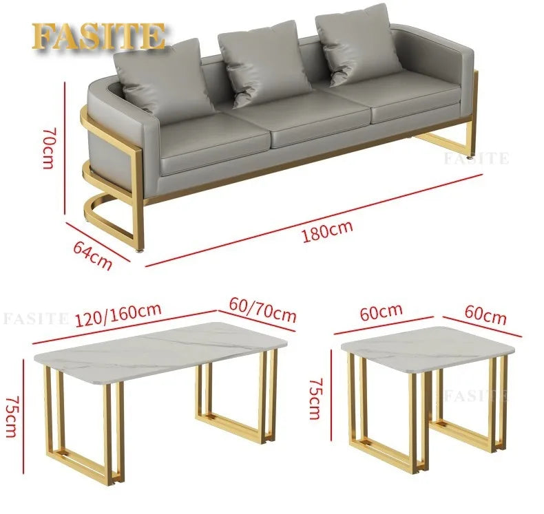 Linlamim Fabric Sofa Set Furniture Living Room Sofa Set with Desk and Stools / Big U Shape Cloth Couch Sofas for Home Furniture