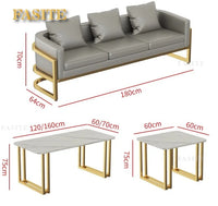 Linlamim Fabric Sofa Set Furniture Living Room Sofa Set with Desk and Stools / Big U Shape Cloth Couch Sofas for Home Furniture