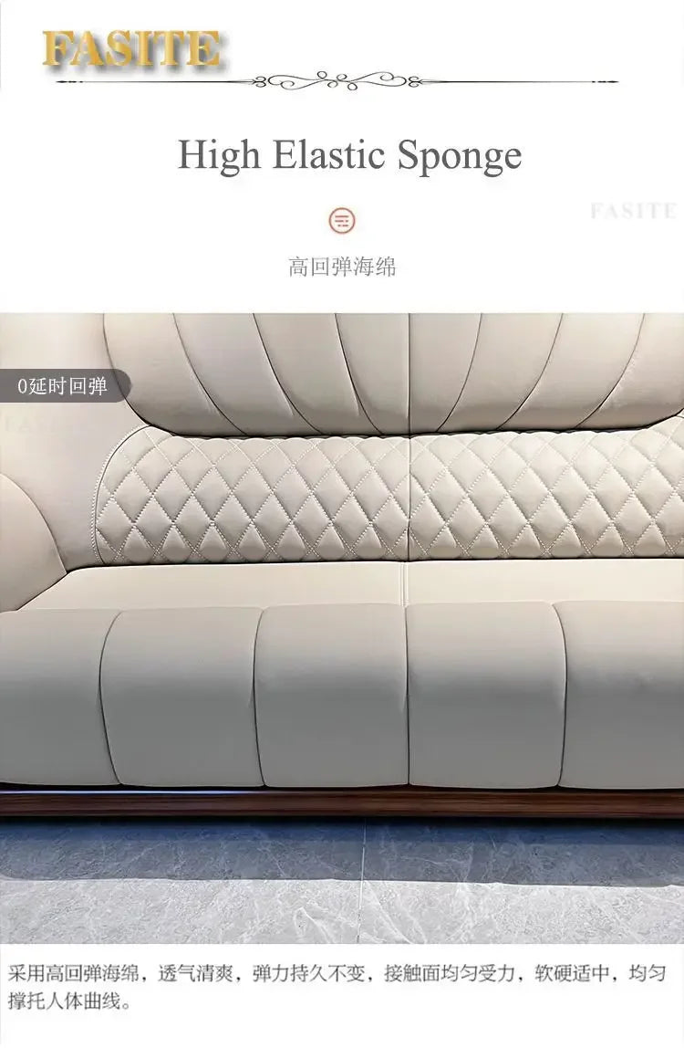 European leather sofa first floor living room villa luxury ebony small apartment