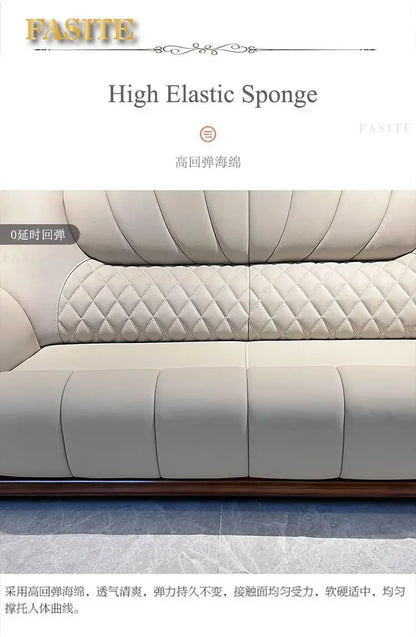 European leather sofa first floor living room villa luxury ebony small apartment