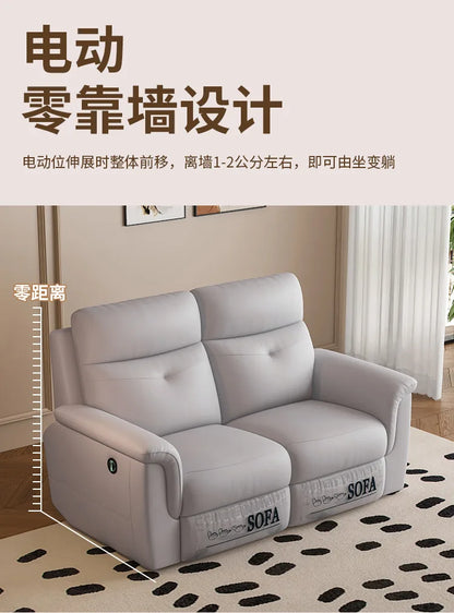 Comfort Electric Recliner Sofa Leather Sectional Genuine Retractable Combined Couch Bed Convertible Divano Letto Furnitures