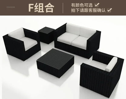 Luxury Terrace Courtyard Garden Furniture Outdoor Garden Sofa Combination Outdoor Waterproof Sun Protection Leisure Sofa Chair N