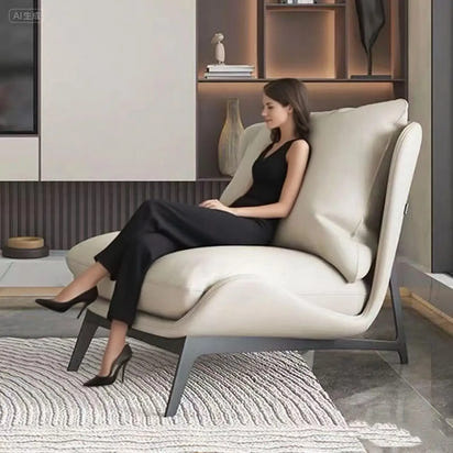 Comfortable Single Sofa Chair for Balcony or Living Room Lazy Sofa Lounge Chair for Bedroom or Reading Upholstered Accent Chair