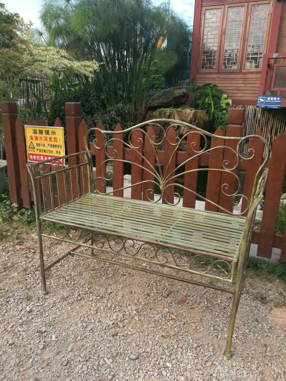 Foreign trade tail order clearance picking up leaks European backrest double chair outdoor courtyard leisure balcony bench park