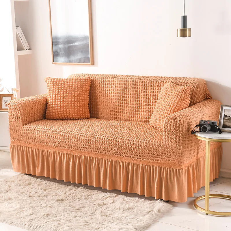 Fabric Skirt 2/3 Seater Sofa Cover 140-230cm Full Package Single Universal Elastic Sofa Slipcovers American Rustic Four Seasons