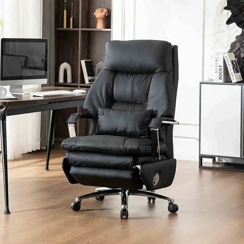 High-end office computer chair, comfortable leather electric massage office chair, adjustable recliner