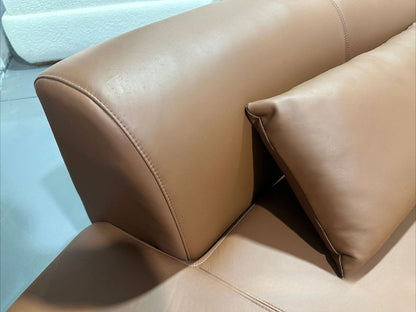 Italian minimalist sofa small apartment light luxury curved sofa moon arc cashew cream style fabric