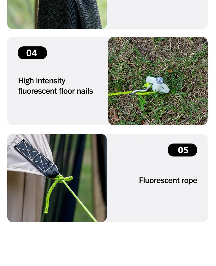 210D Outdoor 6-10p family camping anti-mosquito large canopy Portable folding tent sun protection waterproof beach park pergola