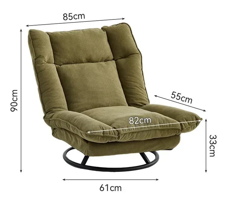 Household Goods New Rotating Sofa Chair, Living Room Balcony Fabric Lazy Sofa Backrest Rotating Leisure Chair Swivel Chair