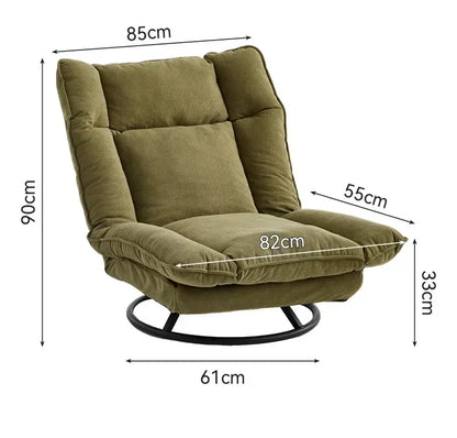 Household Goods New Rotating Sofa Chair, Living Room Balcony Fabric Lazy Sofa Backrest Rotating Leisure Chair Swivel Chair