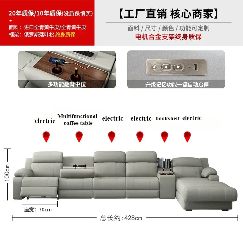 Italian Genuine Leather Sofas Luxury Recliner Designer Floor Lounge Sofa Sectionals Modern Woonkamerbanken Home Furniture
