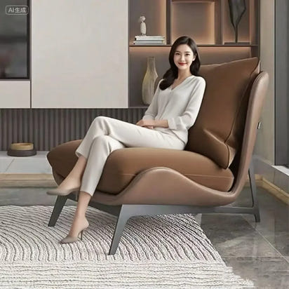 Comfortable Single Sofa Chair for Balcony or Living Room Lazy Sofa Lounge Chair for Bedroom or Reading Upholstered Accent Chair