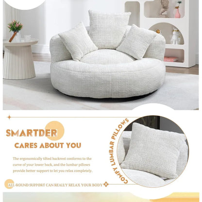 Giant Bean Bag Chair with Foam Filler, Oversized Bean Bag Couch for Adults Teens, Comfy Floor Sofa Chair with 3 Pillows