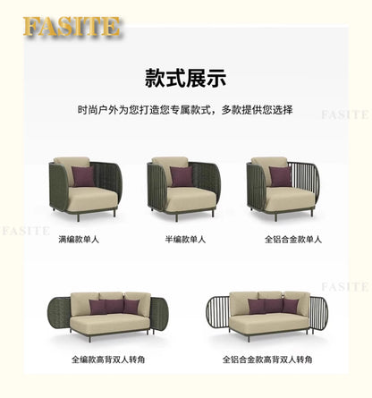 Outdoor sofa combination outdoor courtyard open-air villa living room hotel famous club rattan sofa