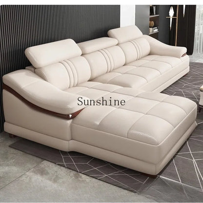 Modern simple living room size apartment combination leather art sofa furniture       FT