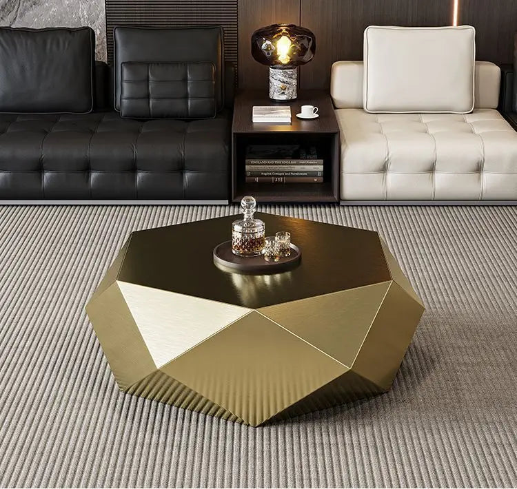 Italian Minimalist gold Diamond Coffee Table High-End Small Apartment Modern Simple Irregular Light Luxury Living Room