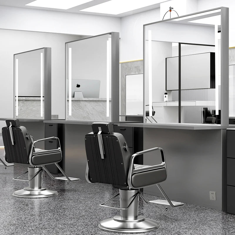HJ Barber Shop Mirror Quick Cut Special Mirror Hair Salon Internet celebrity hair salon Full Lamp Mirror