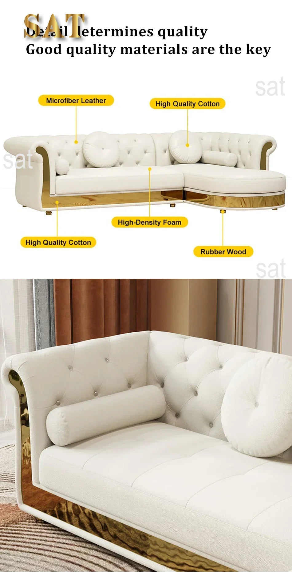 A Leather Sofa Luxury Couches L Shape Sofa Set Sectional Corner Modular Living Room Furniture sofa Set