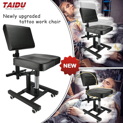 TAIDU 2025 Newest Multi Functional Tattoo Bench Air Pressure Lifting  Back Adjustable Tattoo Chair Steel Frame Salon Chairs