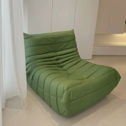 Single sofa living room bedroom lazy fabric leather leisure chair small apartment cream wind