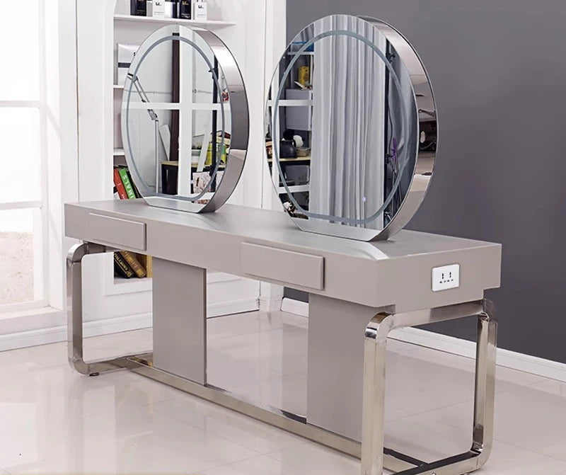 Double-sided mirror table for tgf barber shop, special for dyeing and ironing double-sided mirror hair salon for hair salon