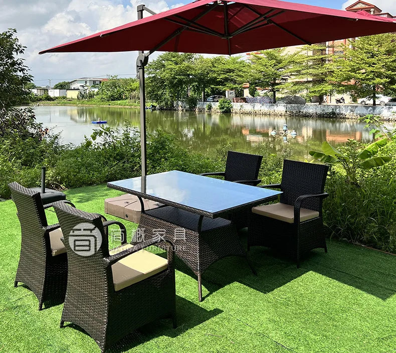 Outdoor leisure simple courtyard B & B restaurant coffee milk tea shop rattan chair