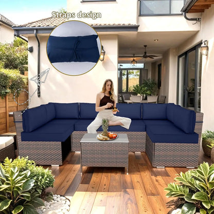 14 Piece Outdoor Replacement Cushions for Patio Furniture, Water-Resistant Sectional Sofa Cushions,Fits 6-seat, Customized