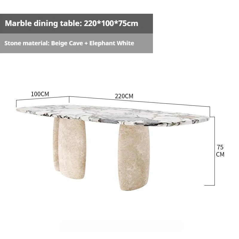 Italian Minimalist Marble Dining Table, Nordic Designer Modern Kitchen Table for Home, Customizable, Safe,, Artful Style