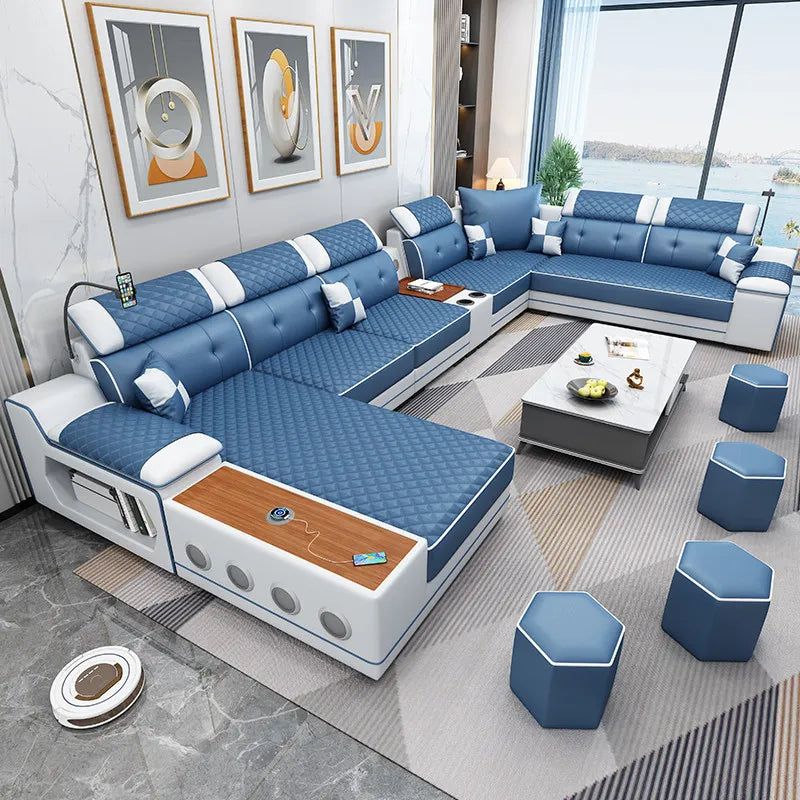 New multi-functional sofa simple modern living room large corner removable and washable technology cloth sofa combination furnit